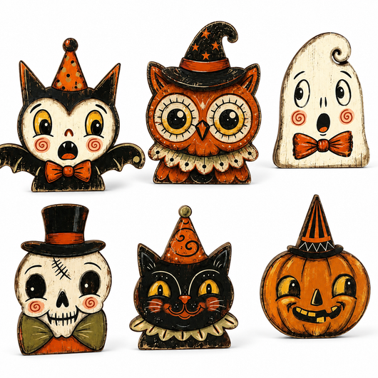 Halloween Wooden Shelf Sitter Set