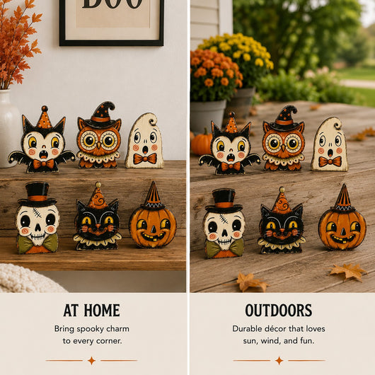 Halloween Wooden Shelf Sitter Set