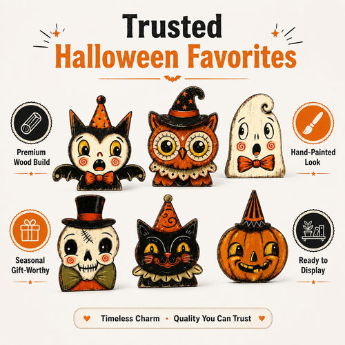 Halloween Wooden Shelf Sitter Set